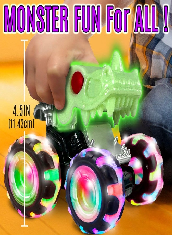 stargo - Glow in the Dark Skull Monster Truck Toys - Light Up Chomping Pull Back Truck | Birthday Gifts for Toddlers, Boys Toys, Monster Truck Children’s Toys for Kids Boys, Girls Ages 3-5 4-6 5-7 4-8 - Image 2